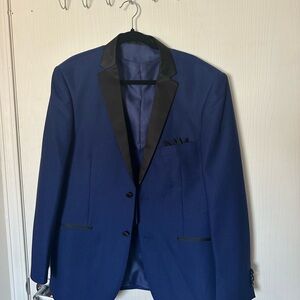 Cobalt Blue Tuxedo Jacket with Black Peak Lapels